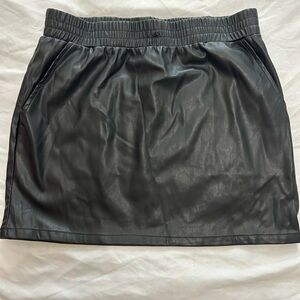 Shinestar Black Faux Leather Mini Skirt